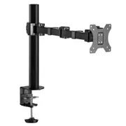 Brateck LDT33-C012 17"-32" Single Monitor Articulating Arm Max Load: 12kg, VESA 75xx75 & 100x100. Extend, Tilt and Swivel. Detachable VESA Plate, Hidden Cable Management, Matte Black [LDT33-C012]