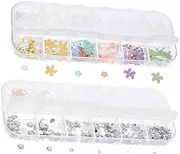 VICASKY 2 Boxes Creative Nail Charms for Women Christmas Nail Gems Manicure Decorations Elegant for Durable Easy to Apply