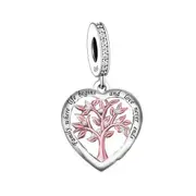 S925 Silver & Rose Gold FAMILY TREE Life Begins Charm Pendant - AVILIA Designs