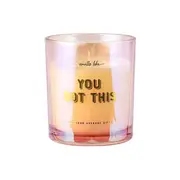 You Got This Vanilla Scented White Pearlescent Candle Fragrance Round 12.5cm