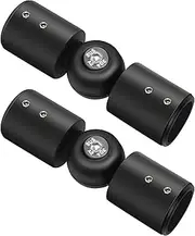 Snblzhef Curtain Rod Corner Connector, Adjustable Curtain Rod Connector for Bay Window Blinds with 1 Inch Black Stainless Steel