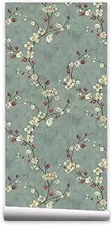 [Taogift] European Style Peel and Stick Vintage Floral Wallpaper Removable Self Adhesive Vinyl Floral Shelf Liner Contact Paper for Walls Furniture Cabinets Dresser Drawer Decal 17.7x117 Inches