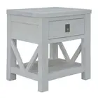 Divano Myer Bedside Tables Storage Cabinet Shelf Side End White Wash silver Beds