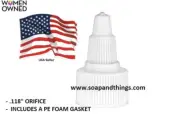 20/410 WHITE LDPE TWIST TOP CLOSURES, WHITE TIP - DISPENSING - QTY 50 caps