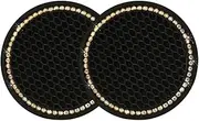 2X Bling Cup Coaster, Car Auto Bling Rhinestone Cup Holder 7 cm(2.75 inch) Anti-Slip Insert Coaster Crystal Rhinestone Drink Car Cup Ensuring Clean and Organized Interiors for Women Girls