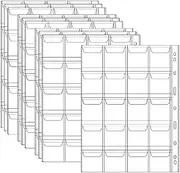 10 Sheets Coin Sleeves, Eva Clear Coin Holder Coin Binder Sheets with Pockets Compatible with Coin Collecting Binder of 4-Ring