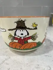 SCARECROW PUMPKIN PATCH Retro Snoopy Peanuts Soup Mug Thanksgiving Halloween NEW
