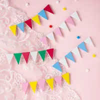 在飛比找淘寶網優惠-EVA蛋糕烘焙裝飾百搭海綿三角彩旗拉旗可愛寶寶週歲生日蛋糕插