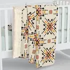 Aztec Inspired Pattern, Cozy Sherpa Fleece Blanket, Southwest Sofa Throw Blanket