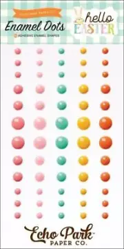 ECHO PARK "HELLO EASTER" ENAMEL DOTS PASTELS 60 PCS SCRAPJACK'S PLACE