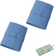 Iensen 2PCS Foldable Book Design Earring Holder Organizer - Portable PU Leather Travel Earring Case - Stylish and Practical Earring Book Organizer (Blue)