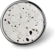 [FZMVSQH] White Terrazzo Printed Round Button Pin Badges Metal Pinback Buttons 1 Inch Pins for Hat Shirt Clothing Bags Decoration, Circular, Aluminum, Circular, Aluminum
