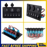 12V Switch Panel Car Boat With 6 Gang Charger Voltmeter Cigarette Lighter Socket (for: Honda Civic)