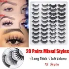 Tools Criss-cross Thick Long Wispies Fluffies False Eyelashes 3D Faux Mink