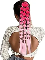 Long Bubble Ponytail Extensions, Colored Hair Extensions with Hair Tie, Bubble Ponytail, 23.6 Inch Soft Hairpiece, Crazy Hair Day Accessories