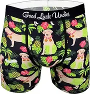 [Good Luck Sock] Good Luck Undies Men's Hula Labrador Retriever Boxer Brief Underwear