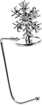 Ciieeo Heavy Duty Christmas Stocking Hanger Hook for Fireplace Mantel Stocking Holder Festive Nickel Snowflake Design for Hanging Christmas Stockings and Ornaments