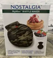 Nostalgia My Mini Personal Waffle Maker 5" Jungle Camo -Brownie Hash Browns