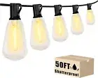 DAYBETTER 50ft Patio String Lights, ST38 Globe LED Outdoor Lights with Edison