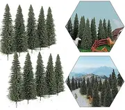 20PCS Dark Green Pine Model Cedar Trees 4.96 inch (126 mm) for Model Railroad Scenery Landscape Layout HO OO Scale New S0812