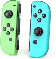 Generic Controller for Switch, Wireless Replacement for Switch, Left and Right Controllers Support Sports Dual Vibration/Wake-up Motion Control (Blue and Green)
