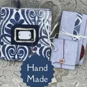 Junk Journal Blue White Handmade Interactive Keepsake Diary Book New