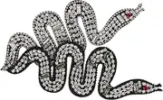 ARTIBETTER 2Pcs Beaded Snake Patch Decorative Applique for Clothing Bags Hats Scarves DIY Crafting Accessories Durable Fade Resistant Design