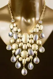 CHICO'S $75 GOLD & SILVER SPARKLE STATEMENT NECKLACE