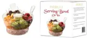 NEW Perlli Salad Fruit Bowl Set On Ice - Chilled Serving Section Dish Dome Lid