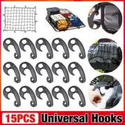 15PCS Universal Hooks for Cargo Net Trailer Camping Tent Cord Luggage Storage