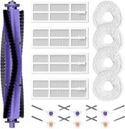 Replacement Parts Accessories Compatible with Narwal Freo Robot Vacuum 1 Roller Brush,4 HEPA Filters, 4 Mop Pads, 6 Side Brushes, 15 Pack