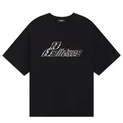 [We11done] Black Rhinestone Logo T-Shirt