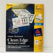 Avery Templates Ink Jet 2”x3.5” 120 Cards White Linen Clean Edge Business Cards