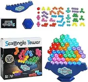 Balance Stacking Game, Hexagonal Building Blocks Puzzle, STEM Toys, Learning Activities, Party Supplies for Kids and Adults