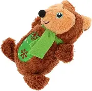 Interactive Plush Dog Bear Shaped Squeaky Chew for Puppies Soft Material Engages Dogs Reduces Boredom Encourages Exercise and Playfulness
