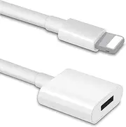 DESOFICON iPhone Charger Extension Cable Compatible for iPhone/iPad, Extender Dock Cable for Male to Female Cable Extension Adapter Pass Video, Data, Audio(6.6FT/2M White)