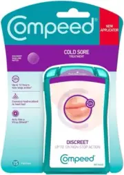Compeed Cold Sore Discreet Healing Patch, 15 Patches, Cold Sore Treatment, More