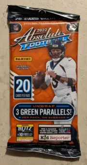 2022 Panini Absolute Football Value Fat Pack with 20 Cards - Look for KABOOM!