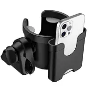 2-1 Universal Stroller Cup Holder with Phone Holder, Bike Cup Holder (Blue)