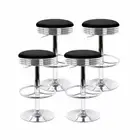 New set of 4 PU Leather Bar Stools Kitchen Bar Stool Dining Chair Black Anton Sw