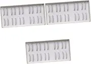 Baluue 3sets Eyelash Extension Lashes Training Kit Soft Synthetic Fiber Practice Strips for Professional Use 10pairs*3