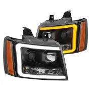 Black Projector Headlight Switchback Signal DRL Chevy Avalanche Tahoe Suburban (for: Chevrolet)