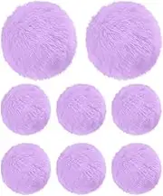 uxcell 8-Pack Faux Fur Pom Poms, 1.2 Inch/ 2.8 cm Soft Fluffy Pompoms Balls Faux Rabbit Fur with Elastic Loop for Hats/Bags/Keychains/Knitting Accessories/DIY Crafts [Purple]