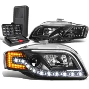 For 2005-2008 Audi A4 S4 Quattro LED DRL Bar Projector Headlights+Tool Box Black (for: Audi)
