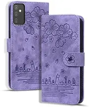 [YBFJCE] Wallet Case for Samsung Galaxy A54,Magnetic Folio PU Leather Case Wallet Flip Cover with Card Holder,Protective Phone Cover for Samsung Galaxy A54,Purple