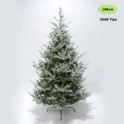 6FT Sticky White Christmas Tree PE+PVC Hinged Branch Easy Assemble 2500 Tip 1.8M