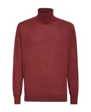 Long-sleeved knitted pullover 48,52 Red