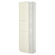 METOD high cabinet with shelves, white/Bodbyn off-white, 60x37x200 cm