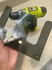 Ryobi storage bracket TRANSPARENT GRAY (hold 2 tools) to mount under own shelf
