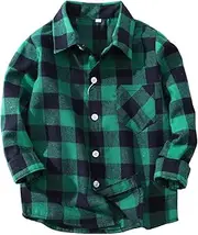 [BTDECLAR] Kids Flannel Shirt Toddler Buffalo Plaid Shirt Shacket Boys Western Shirts Long Sleeve Shirt Fall Button Down Shirt